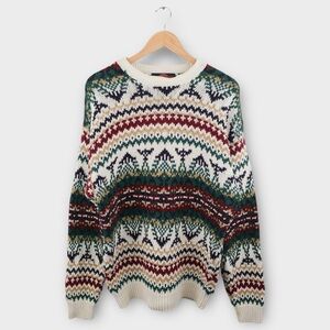 Vintage Stone Haven Sweater Men's Size XL 90s Knit Fair Isle Heavy‎ Multi Color